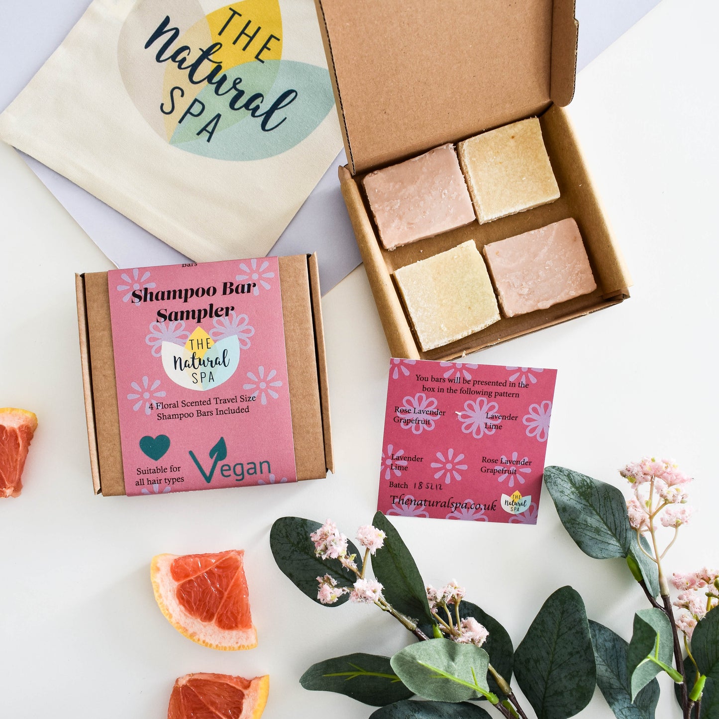 Letter-Sized Mini Shampoo Sampler Set, Floral