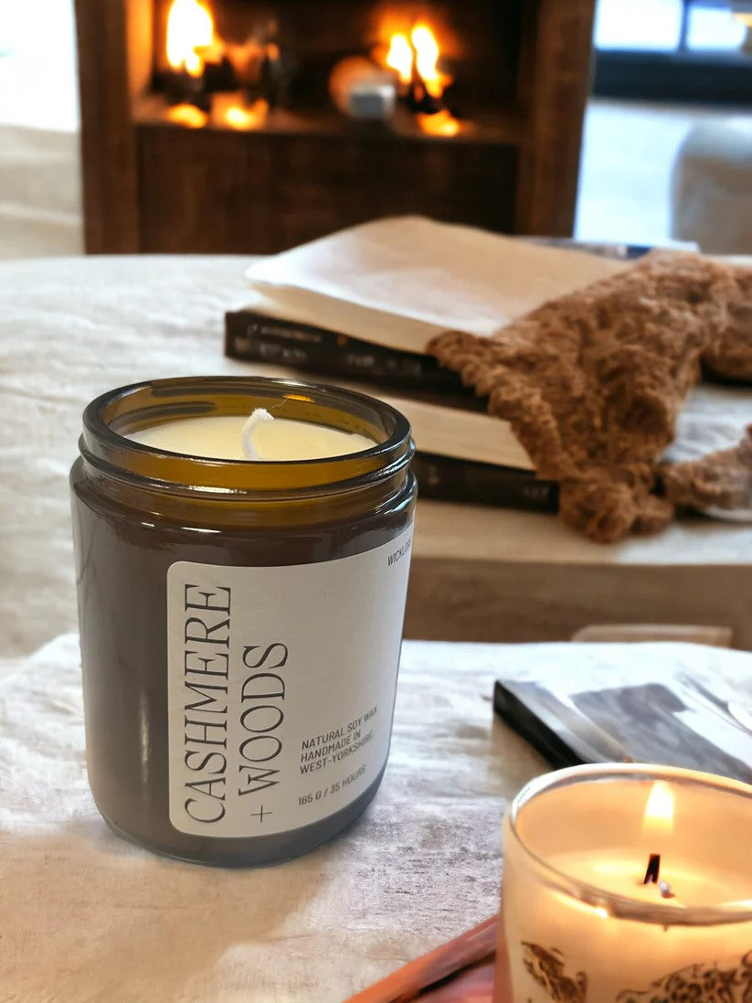 Hand Poured Soy Wax Candle, CASHMERE & WOODS