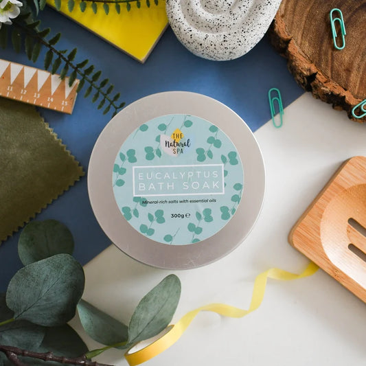 Eucalyptus Bath Soak | Natural Mineral Bath Salts Tin | 300G
