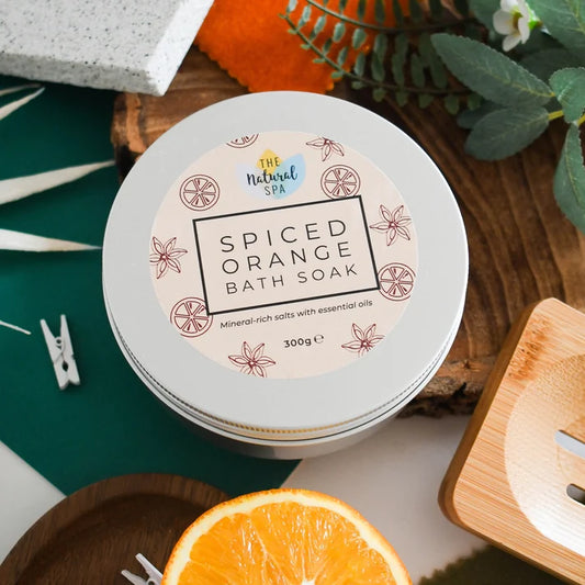 Spiced Orange Bath Soak | Natural Mineral Bath Salts Tin | 300G